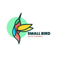 Logo kleiner Vogel einfacher Maskottchenstil vektor