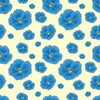 Flachs linum blaue Blüten. nahtloses Muster. Vektor-Illustration. vektor