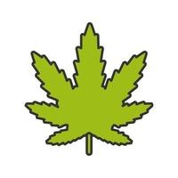 Marihuana-Blatt-Farbsymbol. Cannabis, Ganja. isolierte Vektorillustration vektor