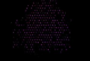 dunkelvioletter Vektorhintergrund mit Zeichen des Alphabets. vektor