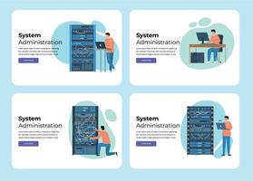 webbplatskort för systemadministration vektor