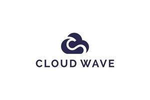 Wolken und Wellen-Logo-Design vektor