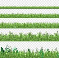 gräs sidovyer set vektor
