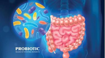 probiotischer realistischer werbehintergrund vektor