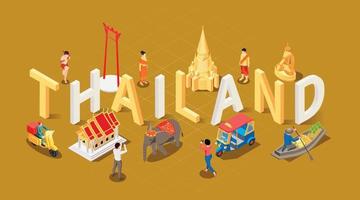 thailand touristische textkomposition vektor