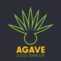 Agavenpflanzen-Logo-Vorlage auf dunkel vektor