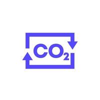 kohlendioxid, co2-gas-symbol auf weiß vektor