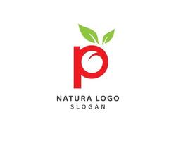 abstrakt naturliga löv, naturlig bokstav p logotyp, liten bokstav p vektordesign vektor