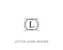 abstrakt bokstav l-logotypdesign, bokstavslogotyp i minimalistisk stil, vektordesign för text l-ikon vektor
