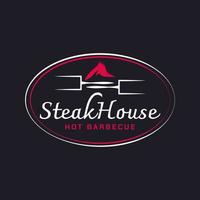 Steak-Restaurant-Logo. Grillrestaurant Symboldesign vektor
