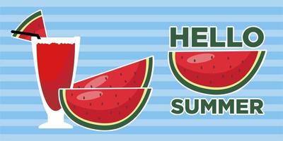 sommar färsk vattenmelon vektor. vattenmelons juice vektor