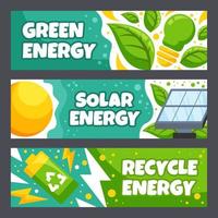 Banner-Set für grüne Öko-Technologie vektor