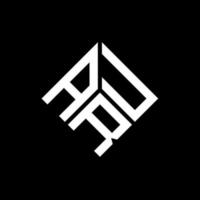 aru-Buchstaben-Logo-Design auf schwarzem Hintergrund. aru kreatives Initialen-Buchstaben-Logo-Konzept. Aru-Briefgestaltung. vektor