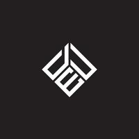 Deu-Brief-Logo-Design auf schwarzem Hintergrund. deu kreative Initialen schreiben Logo-Konzept. Deu-Brief-Design. vektor