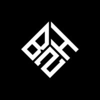 bzh brev logotyp design på svart bakgrund. bzh kreativa initialer brev logotyp koncept. bzh bokstavsdesign. vektor
