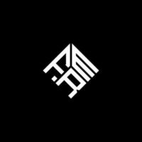 frm-Brief-Logo-Design auf schwarzem Hintergrund. frm kreative Initialen schreiben Logo-Konzept. frm Briefgestaltung. vektor