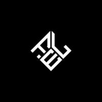 Fel Brief Logo Design auf schwarzem Hintergrund. Fel kreative Initialen schreiben Logo-Konzept. Fel-Brief-Design. vektor