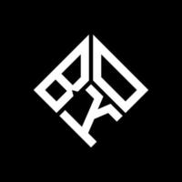 bko-Brief-Logo-Design auf schwarzem Hintergrund. bko kreative Initialen schreiben Logo-Konzept. bko Briefgestaltung. vektor