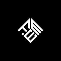 fem-Brief-Logo-Design auf schwarzem Hintergrund. fem kreative Initialen schreiben Logo-Konzept. weibliche Briefgestaltung. vektor