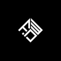 fdw-Brief-Logo-Design auf schwarzem Hintergrund. fdw kreative Initialen schreiben Logo-Konzept. fdw Briefgestaltung. vektor