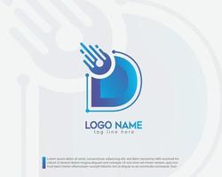 kreative technologie d buchstabe logo design und vektor kostenloser download.