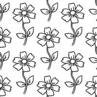 sömlös blommig vektor mönster. doodle vektor med blommig prydnad på vit bakgrund. vintage blommig dekor, söta element bakgrund för ditt projekt, meny, café butik