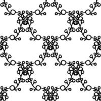 doodle vektor med blommig prydnad på svart bakgrund. sömlös blommig vektor mönster. vintage blommig dekor, söta element bakgrund för ditt projekt, meny, café butik