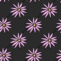 sömlös blommig vektor mönster. färgade blommor bakgrund. doodle mors dag blommönster. vintage blommönster illustration