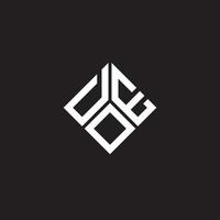 Reh-Brief-Logo-Design auf schwarzem Hintergrund. doe kreatives Initialen-Buchstaben-Logo-Konzept. doe Briefgestaltung. vektor