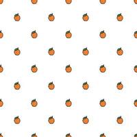 nahtloses Muster mit orangefarbenen Symbolen. farbiger orangefarbener Hintergrund. Doodle-Vektor-Illustration mit Früchten vektor