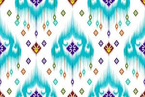 Ikat abstraktes geometrisches ethnisches Musterdesign. aztekischer Stoff Teppich Mandala Ornament ethnische Chevron Textildekoration Tapete. Stammes-Boho einheimischer ethnischer Truthahn traditioneller Stickereivektor vektor