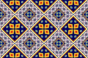 ikat abstrakt geometrisk etnisk mönsterdesign. Aztec tyg matta mandala prydnad etnisk chevron textil dekoration tapeter. tribal boho infödda etniska kalkon traditionella broderi vektor