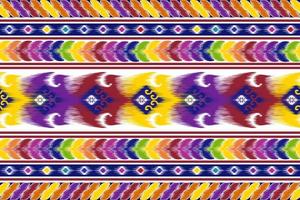 abstrakt geometrisk ikat etnisk mönsterdesign. Aztec tyg matta mandala ornament textil dekorationer tapet. tribal boho infödda etniska kalkon traditionell broderi vektor bakgrund