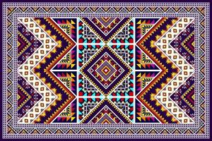 ikat abstrakt geometrisk etnisk mönsterdesign. Aztec tyg matta mandala prydnad etnisk chevron textil dekoration tapeter. tribal boho infödda etniska kalkon traditionella broderi vektor