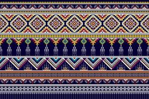 ikat abstrakt geometrisk etnisk mönsterdesign. Aztec tyg matta mandala prydnad etnisk chevron textil dekoration tapeter. tribal boho infödda etniska kalkon traditionella broderi vektor