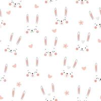 seamless mönster med kaniner. rolig söt baby print med kanin silhuetter. vektorgrafik. vektor