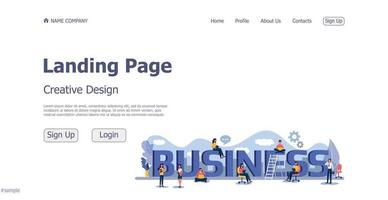 webbplats målsida affärsidé designkoncept - vektor