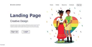 lgbt-community-website-landing-page-design-konzept - vektor