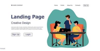 Design-Konzept Geschäftskonzept Verhandlung Website Zielseite - Vektor