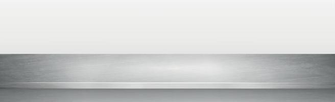 Metallküchenarbeitsplatte, Eisenbeschaffenheit, großer Tisch auf einem weißen Hintergrund - Vektor