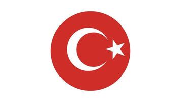 Turkiet flagga cirkel, vektorbild och ikon vektor