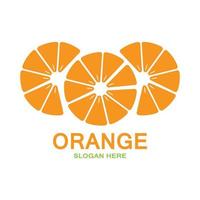 Orangenfrucht-Logo-Symbolvektor. Pflanzeninspiration, Illustration vektor