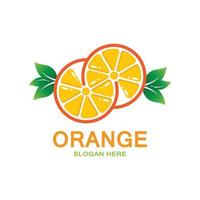Orangenfrucht-Logo-Symbolvektor. Pflanzeninspiration, Illustration vektor