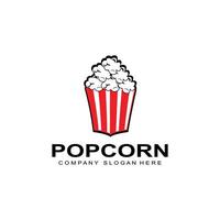 popcorn-logo-ikonenvektor, explodieren, kinosnacks, konzeptillustration vektor