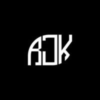 rjk-Buchstaben-Logo-Design auf schwarzem Hintergrund. rjk kreative Initialen schreiben Logo-Konzept. rjk Briefgestaltung. vektor