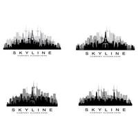 city skyline, skyskrapa för urban fastighetsbyggnad logotyp design vektor