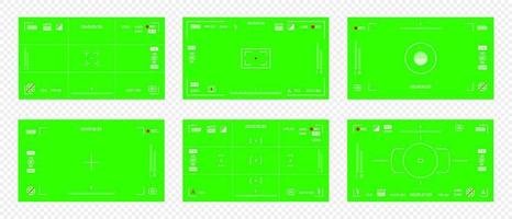 grön färgad chroma key kamera rec ram sökare överlägg bakgrund skärm platt stil design vektorillustration. vektor