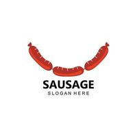 Grillwurst-Logo-Vektorsymbol, Grillfleisch, Retro-Konzept vektor