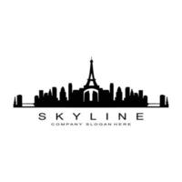 city skyline, skyskrapa för urban fastighetsbyggnad logotyp design vektor