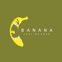 banan frukt logotyp vektor ikon, vitaminrik mat, design illustration